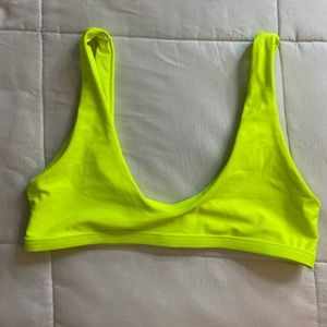 Bright neon yellow zaful bikini top